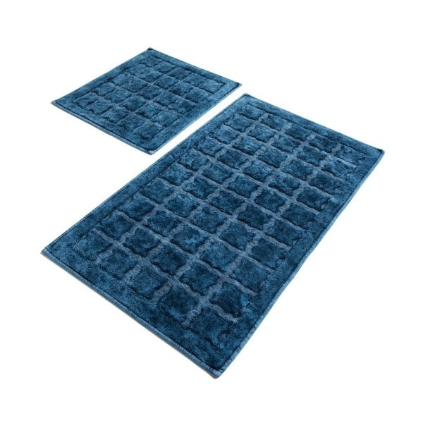 Set 2 covorașe din bumbac pentru baie Confetti Bathmats Jean Estoril Blue, albastru