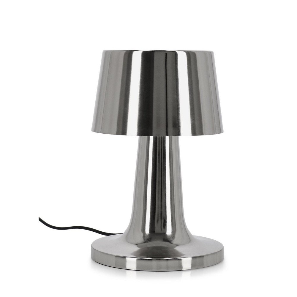 Veioza argintie LED din metal cu abajur din metal (inaltime 51 cm) Turner – Bizzotto