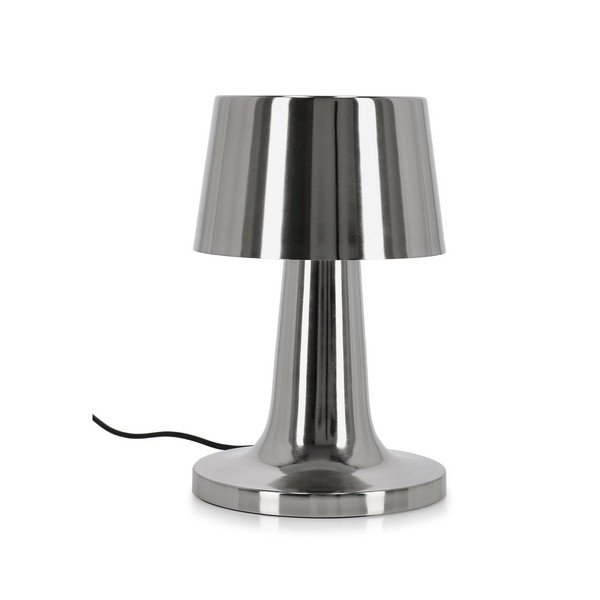 Veioză argintie LED din metal cu abajur din metal (înălțime 51 cm) Turner – Bizzotto