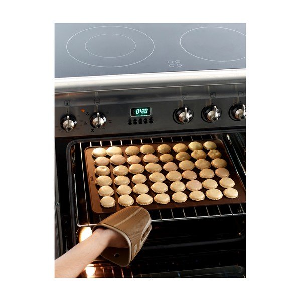 Tavă din silicon pentru copt macarons Lékué, maro-image-1