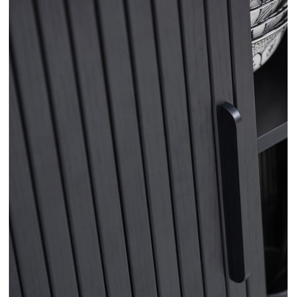 Masă TV neagră cu aspect de lemn de stejar 120x56 cm Nola – Unique Furniture-image-3