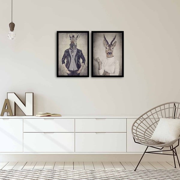 Tablou din 2 piese Home Ribs and Deer, 72 x 50 cm-image-1