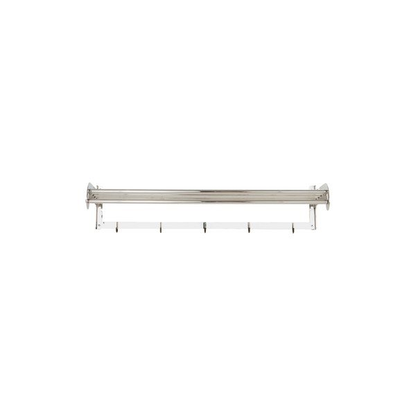 Cuier de perete argintiu lucios cu raft din oțel inoxidabil 100 cm Alby – Jotex-image-2