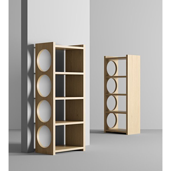 Bibliotecă cu aspect de lemn de stejar Woodman Bau-image-1