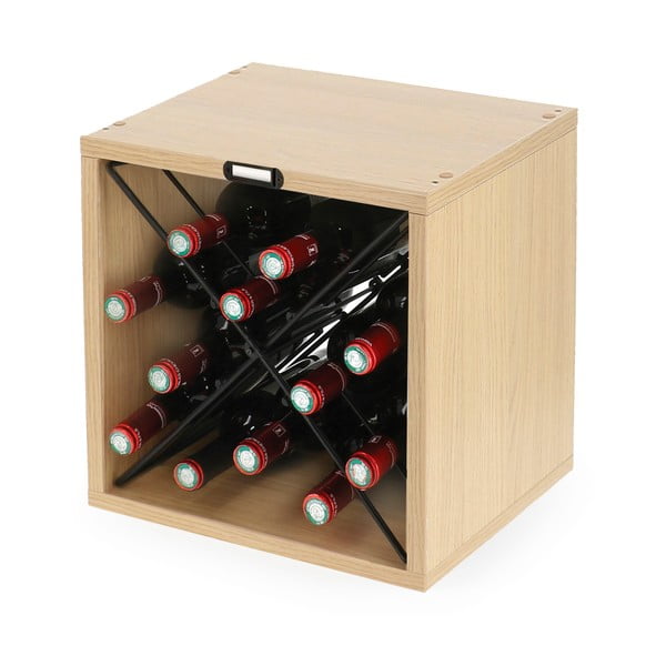 Raft pentru sticle de vin în culoare naturală cu aspect de lemn de frasin număr de sticle 12 36,5x36x29 cm Macon – Compactor-image-3