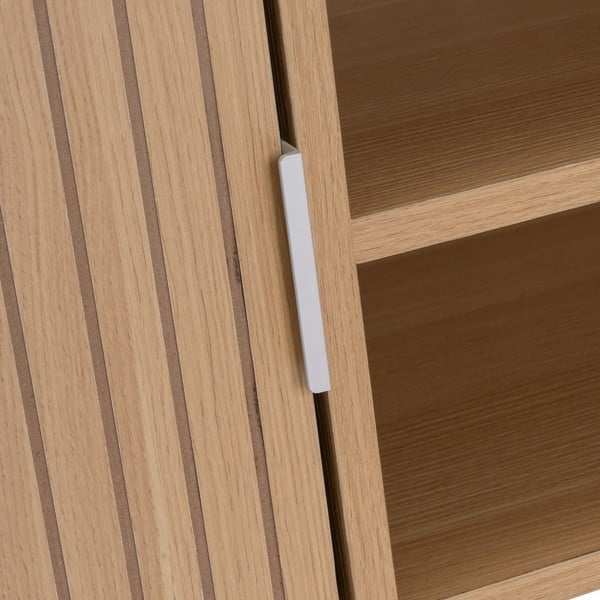 Comodă TV în culoare naturală cu aspect de lemn de stejar 120x45x40 cm Mid-Lines – Casa Selección-image-4