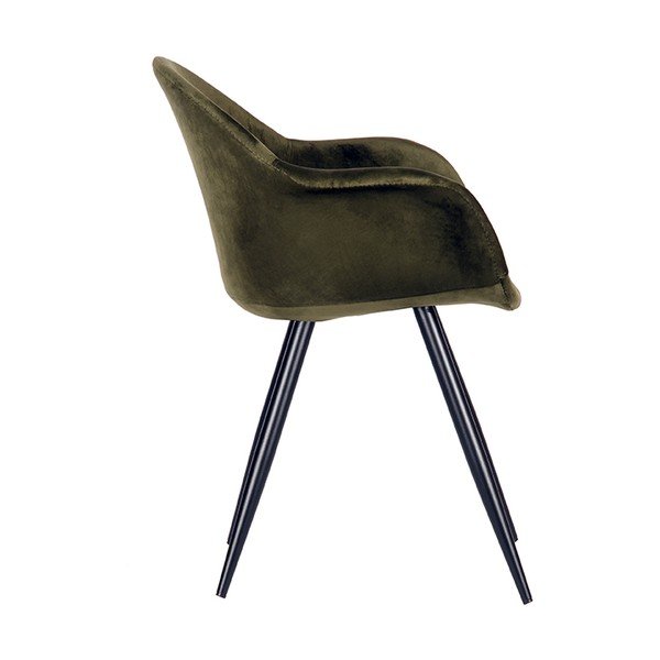 Scaune de dining kaki 2 buc. din catifea Forli – LABEL51-image-2