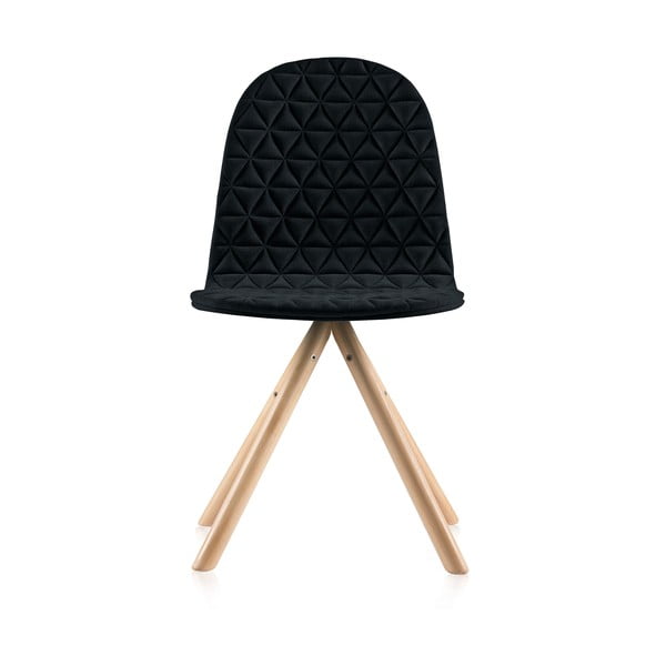 Scaun cu picioare în nuanță naturală Iker Mannequin Triangle, negru