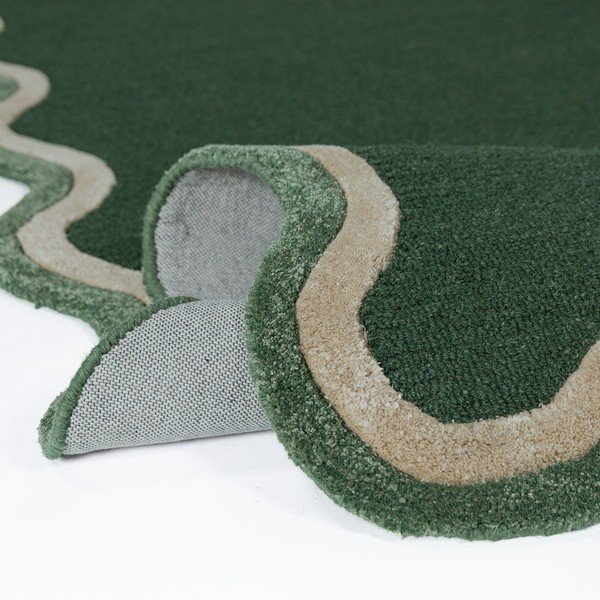 Covor verde închis țesut manual din amestesc de lână 200x290 cm Rivo Wool – Flair Rugs-image-2