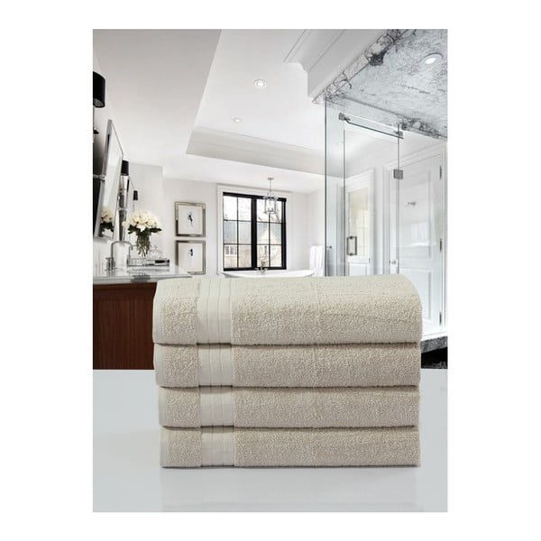 Prosoape bej 4 buc. din bumbac din frotir 50x100 cm – Good Morning-image-2