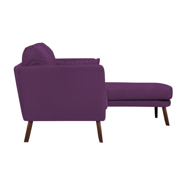 Canapea cu 3 locuri Mazzini Sofas Elena, cu șezlong pe partea dreaptă, mov închis-image-3