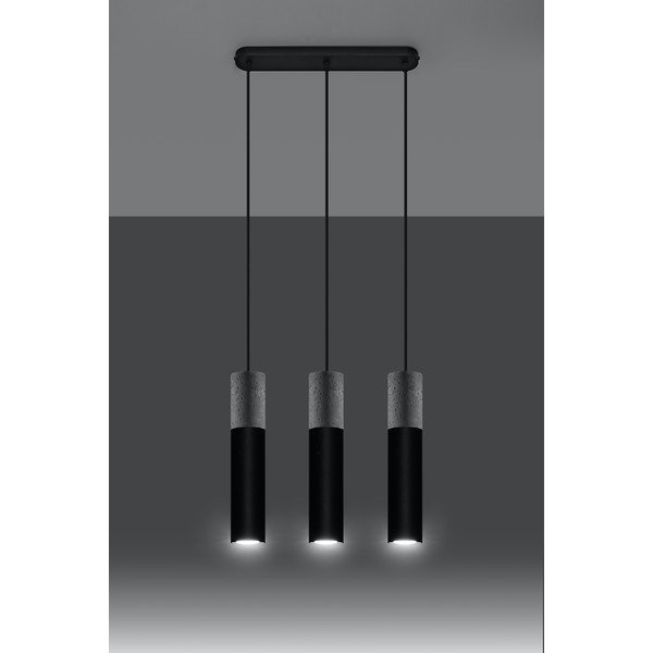 Lustră Sollux Edo, lungime 40 cm, negru-gri-image-1
