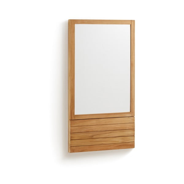 Oglindă cu ramă din lemn de tec Kave Home Sunday, 60 x 110 cm