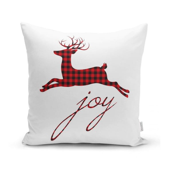 Set 4 fețe de pernă și un napron de masă cu model de Crăciun Minimalist Cushion Covers Christmas Tartan-image-2