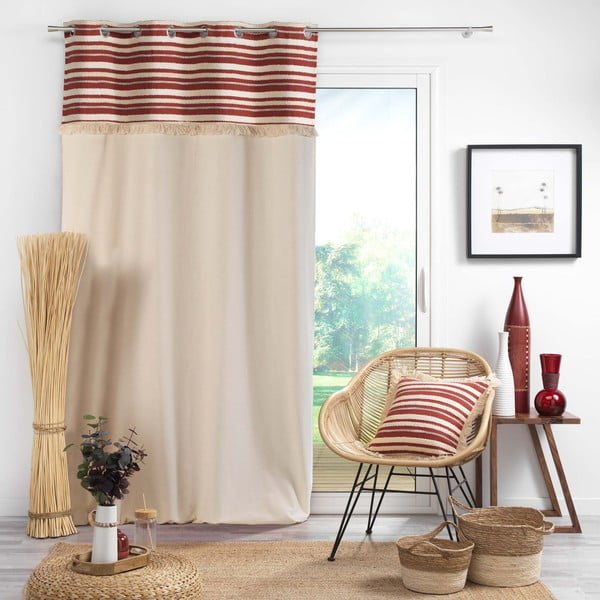 Draperie cărămizie-în culoare naturală din bumbac 140x240 cm Atlas – douceur d'intérieur-image-2