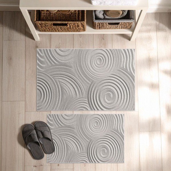 Covorașe de baie gri-deschis 2 buc. 60x100 cm – Foutastic-image-2