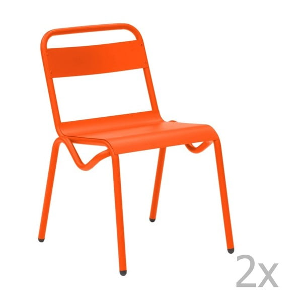 Set 2 scaune de grădină Isimar Anglet, portocaliu
