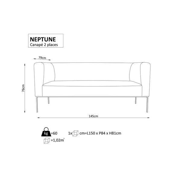 Canapea cu 2 locuri Windsor & Co. Sofas Neptune, negru-image-4