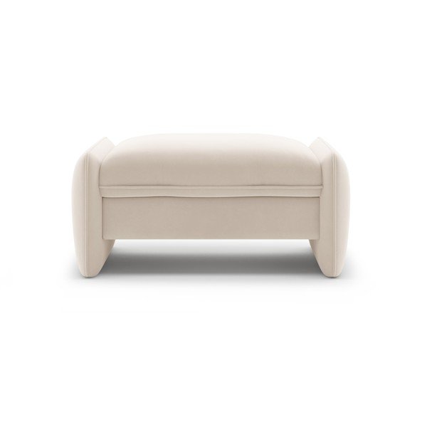 Taburet crem cu tapițerie din catifea Georgia – Micadoni -image-1