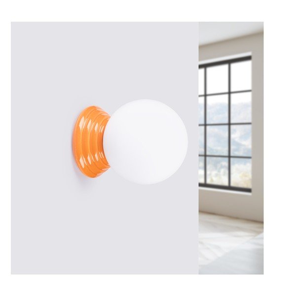 Aplică de perete portocalie din ceramică ø 12 cm Farsa – Sollux-image-4