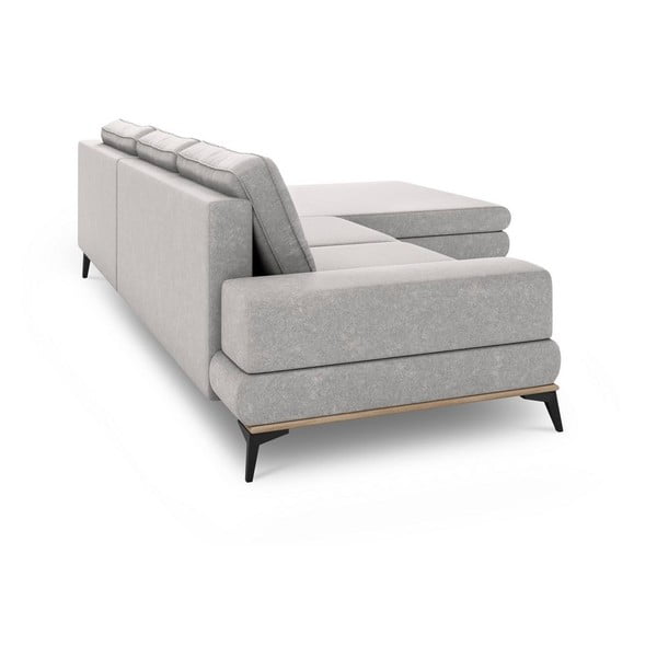 Colțar extensibil cu șezlong pe partea dreaptă Windsor & Co Sofas Planet, gri deschis-image-4