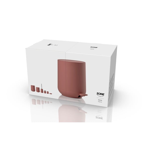 Coș de gunoi roșu deschis cu pedală din plastic 3 l Nova – Zone-image-3