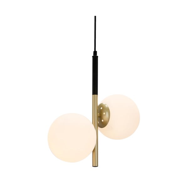 Lustră aurie cu abajur din sticlă 32.5x15 cm Duo – Candellux Lighting-image-3