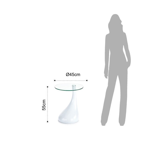 Măsuță auxiliară rotundă cu blat din sticlă ø 45 cm Pop - Tomasucci-image-2