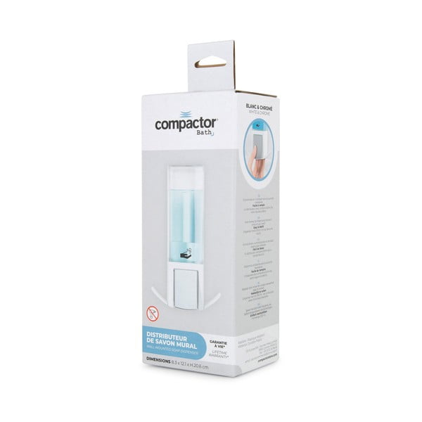 Dozator de săpun lichid alb de montat pe perete 500 ml – Compactor-image-3