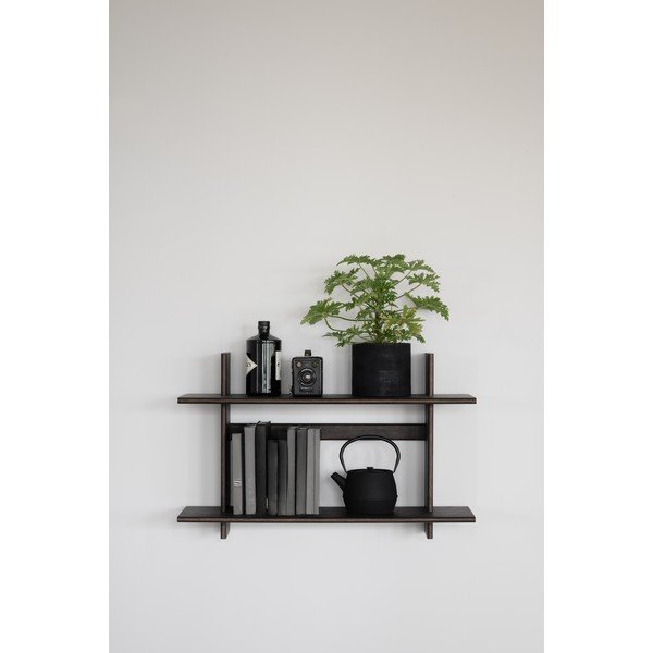 Raft în culoare naturală închisă etajat cu aspect de lemn de stejar 75 cm Westlock – Rowico-image-1