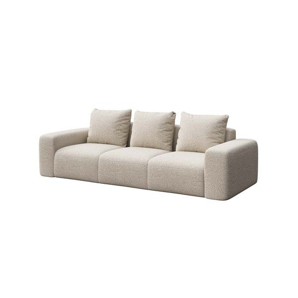 Canapea bej cu tapițerie din stofă bouclé 287 cm Feiro – MESONICA-image-2