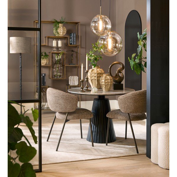 Masă de dining rotundă cu blat din marmură ø 100 cm Rianne – Light & Living-image-1