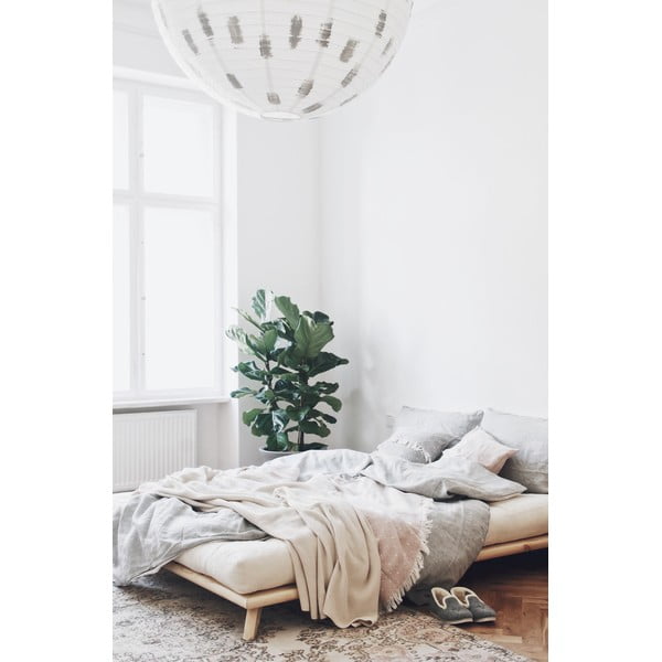 Pat matrimonial negru din lemn masiv de pin cu somieră 160x200 cm Senza – Karup Design-image-4