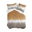 Husă de pilotă alb-maro din bumbac pentru pat de o persoană 140x200 cm Tie dye – Blanc