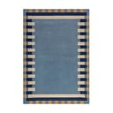Covor albastru țesut manual din lână 160x230 cm Kai Wool Border – Flair Rugs