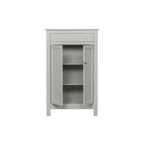 Comodă gri deschis înaltă din lemn de pin cu încuietoare 93x150 cm Eva – WOOOD-image-3