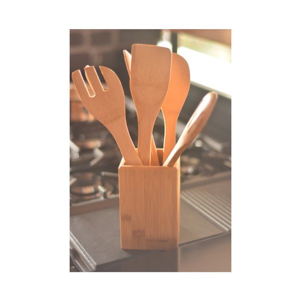 Set 6 ustensile din bambus pentru bucătărie Bambum Ravioli-image-1