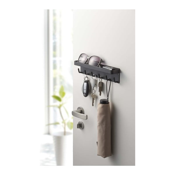 Cuier pentru chei cu raft YAMAZAKI Smart, negru-image-1