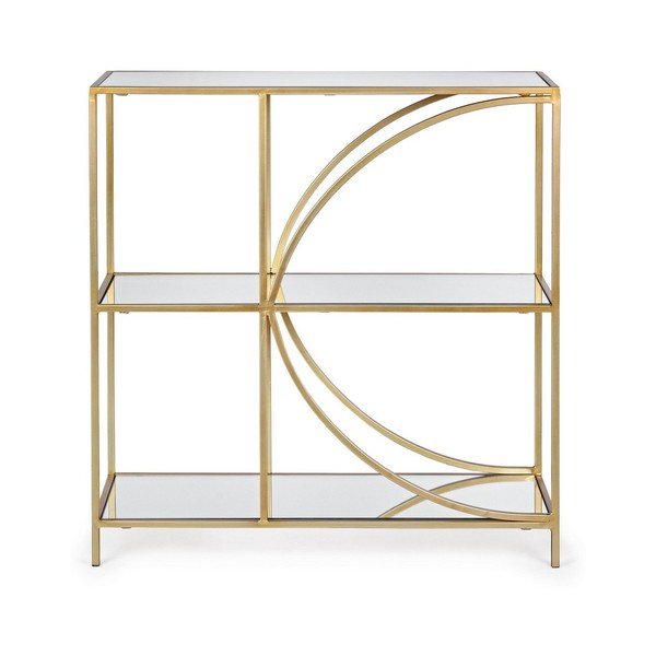 Bibliotecă aurie din oțel 81x87x31 cm Elenor – Bizzotto