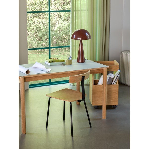 Scaun de dining negru/în culoare naturală stivuibil din metal Hock – Hübsch-image-1