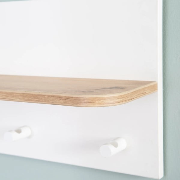 Cuier pentru copii alb-în culoare naturală de perete  cu aspect de lemn de stejar Ava – Roba-image-3