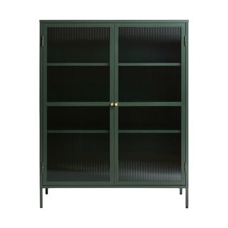 Vitrină din metal Unique Furniture Bronco, înălțime 140 cm, verde