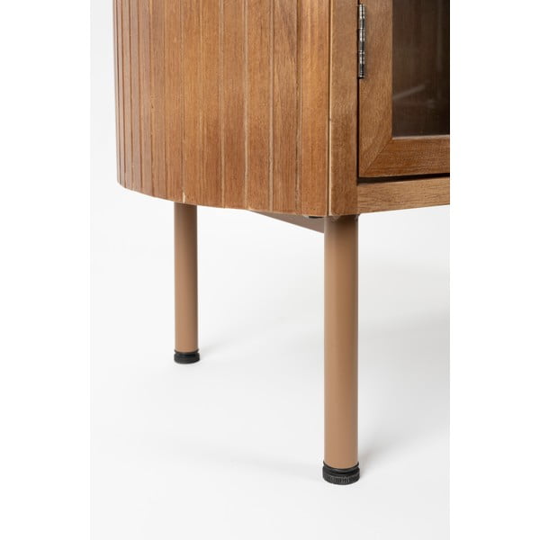 Vitrină în culoare naturală din lemn de arbore de cauciuc 80x140x38 cm Yaz – White Label-image-3