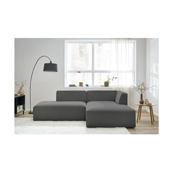 Colțar modular gri închis (cu colț pe partea dreaptă/în formă de ”L”) Megeve – Bobochic Paris-image-1