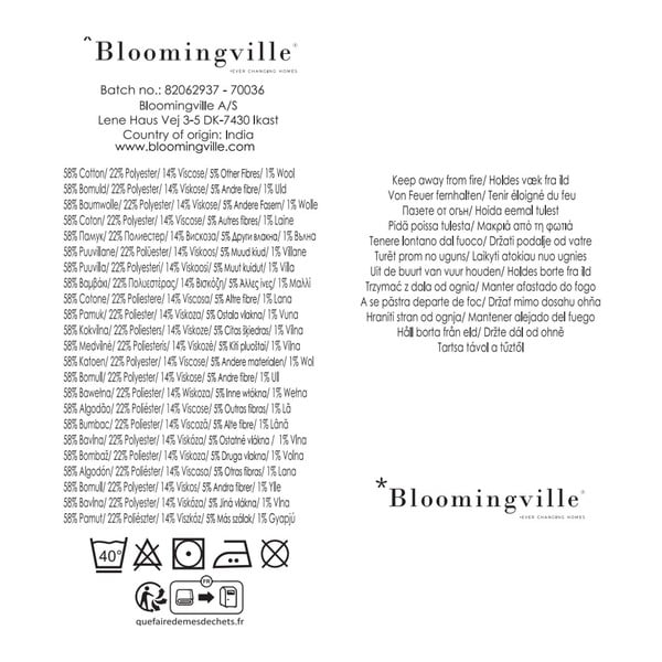 Pătură albastră/bej din bumbac reciclat 130x160 cm Ethan – Bloomingville-image-3