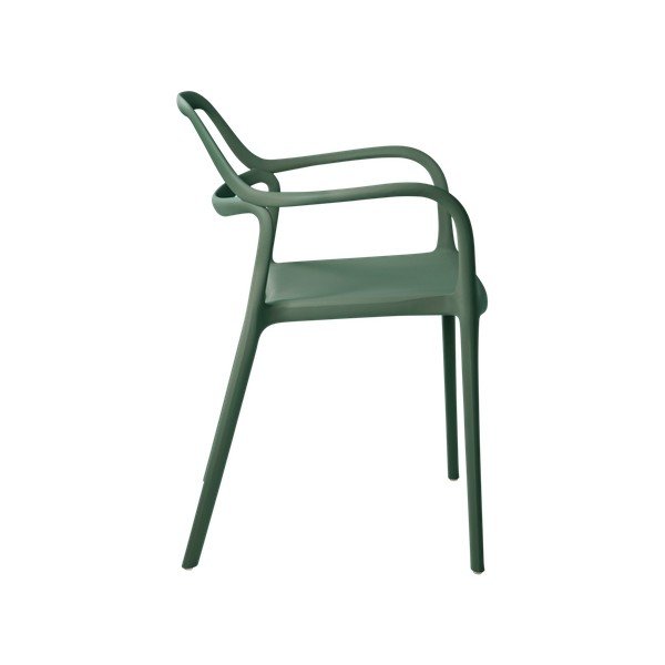 Scaune de dining verde-închis cu cotiere/stivuibile 2 buc. din plastic Karlaby – Jotex-image-4