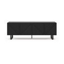 Comodă TV neagră 161x55x35 cm Peta – Marckeric