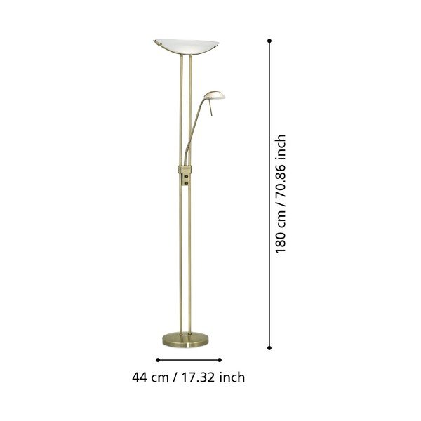 Lampadar în culoarea bronz cu abajur din sticlă (înălțime 180 cm) BAYA – EGLO-image-2