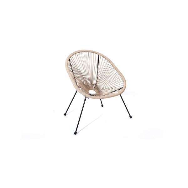 Fotoliu de grădină din ratan artificial Le Bonom New Avocado, bej-image-4