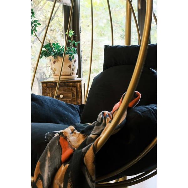 Fotoliu suspendat de grădină  negru/auriu Damla – Floriane Garden-image-1